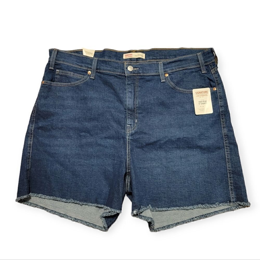 LEVI'S Signature Heritage Hi-Rise 5 inch Cutoff Jean Shorts NWT 20  Waist 35